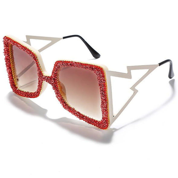 Oversized Rhinestone Sunglasses Women  Steampunk Diamond Sunglasses Square Punk Eyeglasses Gradient Handmade Sunglasses Men