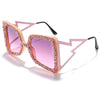 Oversized Rhinestone Sunglasses Women  Steampunk Diamond Sunglasses Square Punk Eyeglasses Gradient Handmade Sunglasses Men