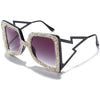 Oversized Rhinestone Sunglasses Women  Steampunk Diamond Sunglasses Square Punk Eyeglasses Gradient Handmade Sunglasses Men