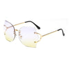 Fashion Women Rimless Sunglasses Gradient Glasses UV400