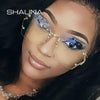 Fashion Women Rimless Sunglasses Gradient Glasses UV400