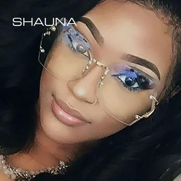 Fashion Women Rimless Sunglasses Gradient Glasses UV400