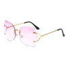 Fashion Women Rimless Sunglasses Gradient Glasses UV400
