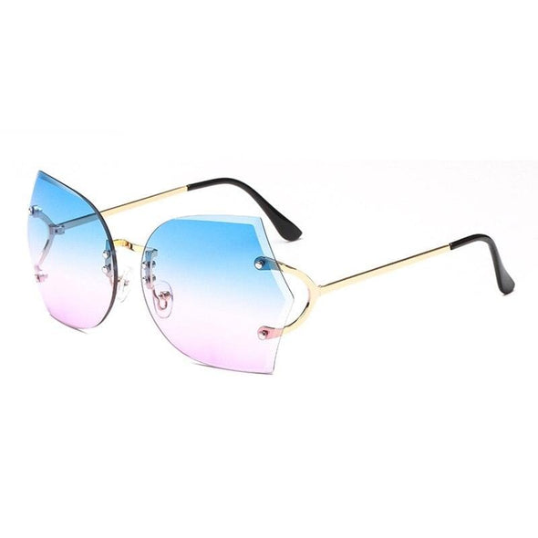 Fashion Women Rimless Sunglasses Gradient Glasses UV400