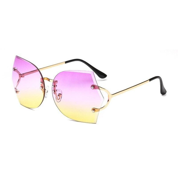 Fashion Women Rimless Sunglasses Gradient Glasses UV400