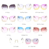 Fashion Women Rimless Sunglasses Gradient Glasses UV400