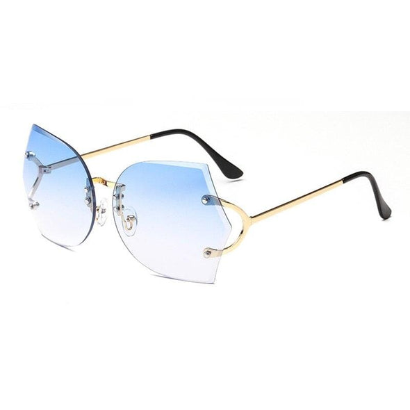 Fashion Women Rimless Sunglasses Gradient Glasses UV400