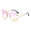 Fashion Women Rimless Sunglasses Gradient Glasses UV400