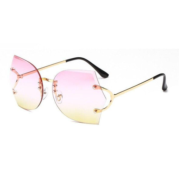 Fashion Women Rimless Sunglasses Gradient Glasses UV400