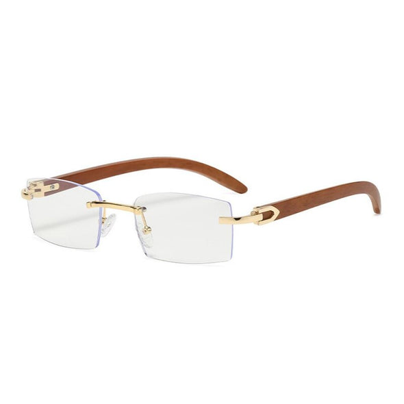 Sqaure Brand Designer Sunglasses Men Women Sun Glasses Wood Frames Rimless Black Eyeglasses Fashion Eyewear Gafas De Sol