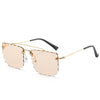Vintage Women Sunglasses Cutting Lens Gradient Glasses Lace Rectangle Sun Glasses For Ladies Metal Frame Lunette