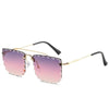 Vintage Women Sunglasses Cutting Lens Gradient Glasses Lace Rectangle Sun Glasses For Ladies Metal Frame Lunette