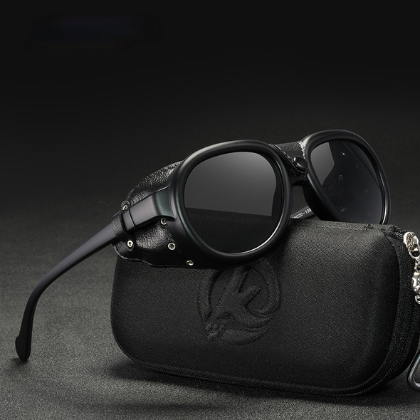 Luxury Steampunk Pilot Sunglasses Men and Women Soft Leather Shield Glasses UV400 Protection ALI061004