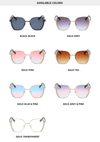 Women Oversized Square Sun Glasses Fashion Imitation Rhinestones Gradient Sunglass
