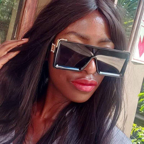 oversized Square black women's sunglasses  trend luxury brand Gradient shades for men Vintage Retro sunglasses woman