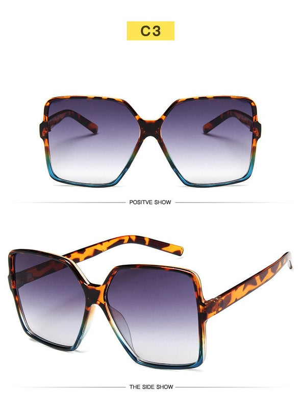 Macaron Oversize Gradient Merk Designer Sunglasses !