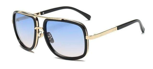Men's Polarized Sunglasses Big Square Frame Luxury UV400 Retro Sunglasses, Gray