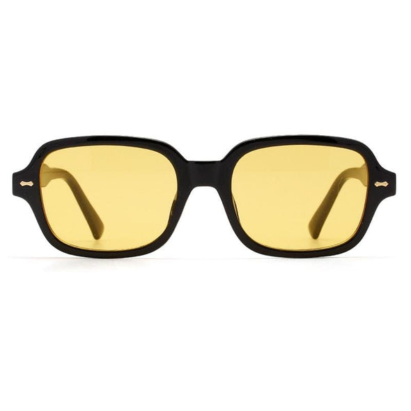 OEC CPO Fashion Unisex Square Sunglasses Men Women Fashion Small Frame Yellow Sunglasses Female Retro Rivet Glasses UV400 O403