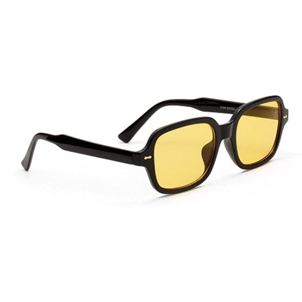 OEC CPO Fashion Unisex Square Sunglasses Men Women Fashion Small Frame Yellow Sunglasses Female Retro Rivet Glasses UV400 O403