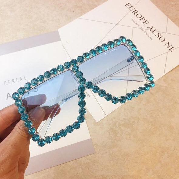 Hot Oversized Crystal Sunglasses