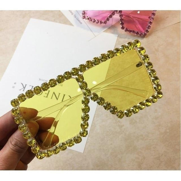 Hot Oversized Crystal Sunglasses