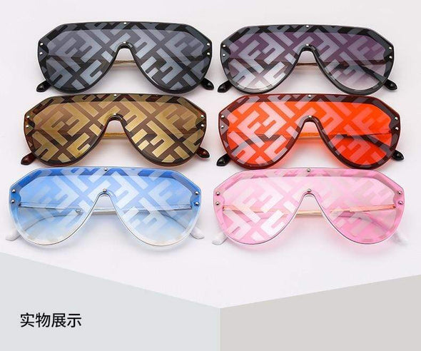 new arrival  futuristic sunglasses women uv400 fendii sunglasses large oversized shades for women oculos de sol feminino