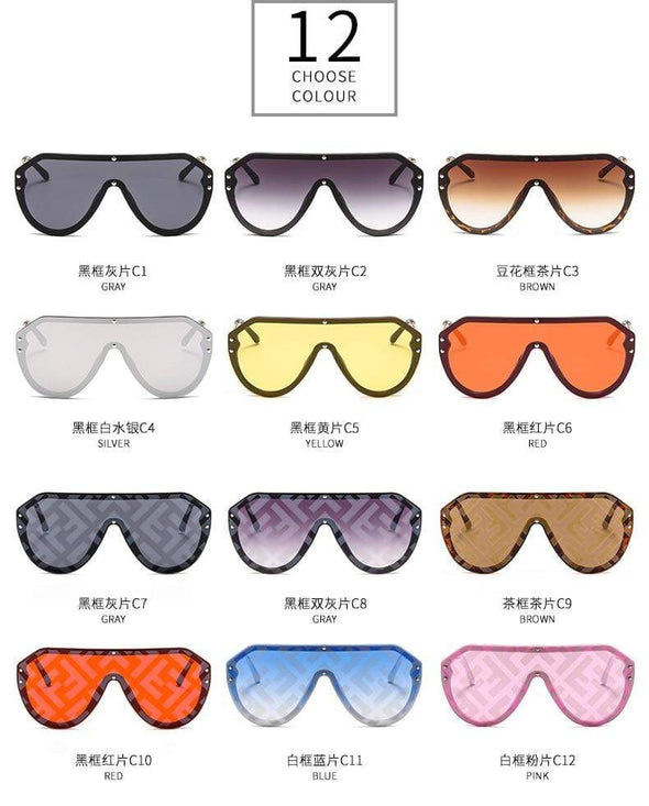 new arrival  futuristic sunglasses women uv400 fendii sunglasses large oversized shades for women oculos de sol feminino
