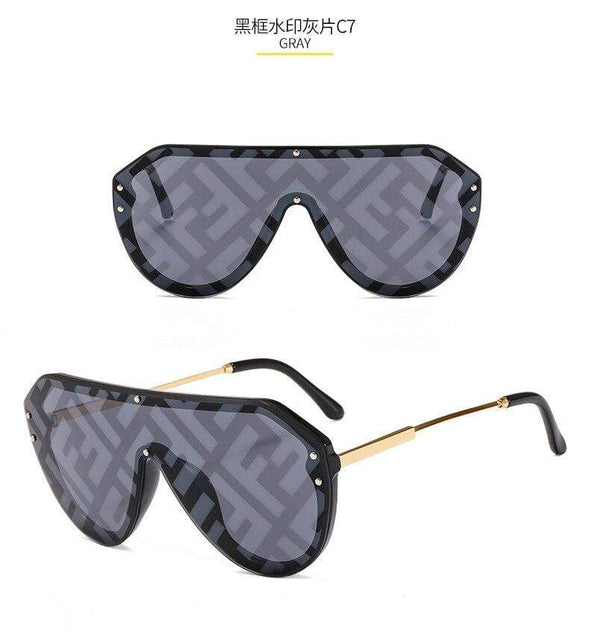 new arrival  futuristic sunglasses women uv400 fendii sunglasses large oversized shades for women oculos de sol feminino
